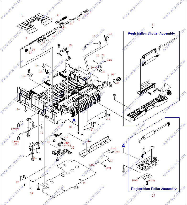 HP Color LaserJet 2500 Middle Frame Assembly