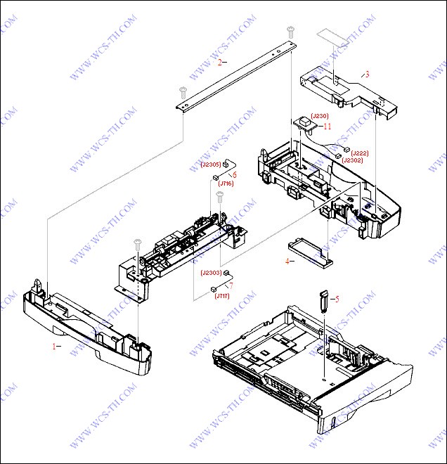 HP Color LaserJet 2500 250 Sheet Tray - External Covers