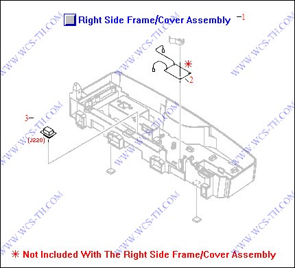 HP Color LaserJet 2500 250 Sheet Tray - Right Cover Assembly