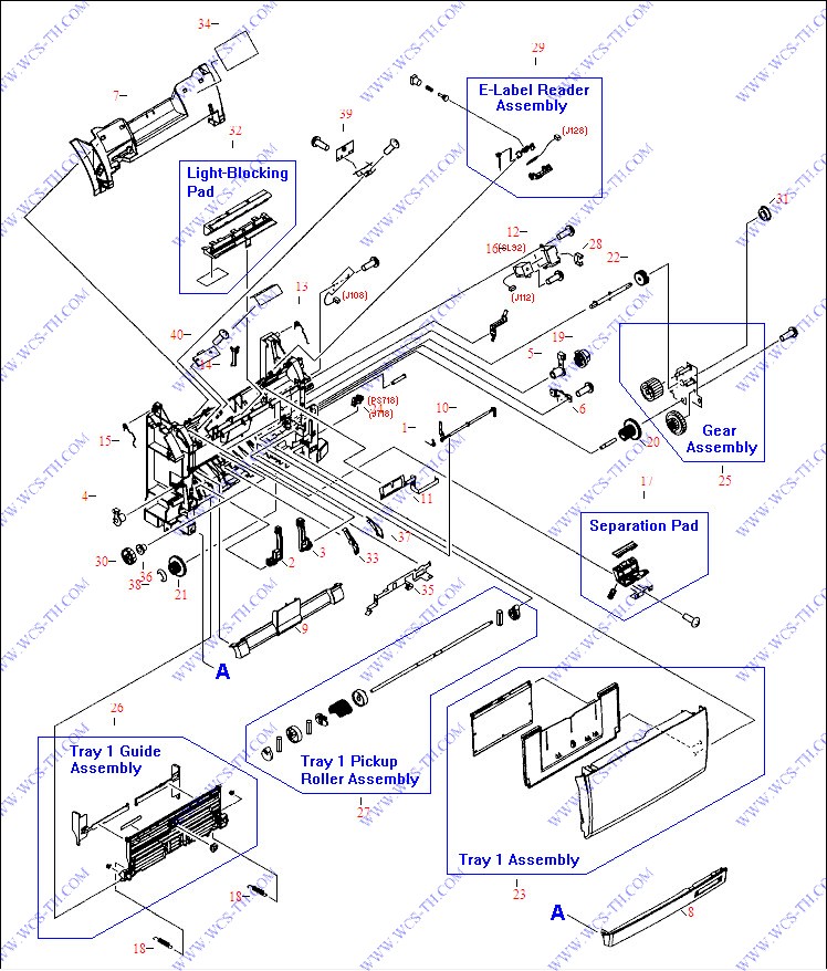 HP Color LaserJet 2500 Front Frame Assembly