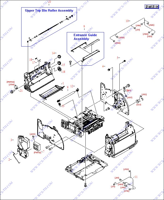 HP Color LaserJet 2500 Internal Components (1 of 2)