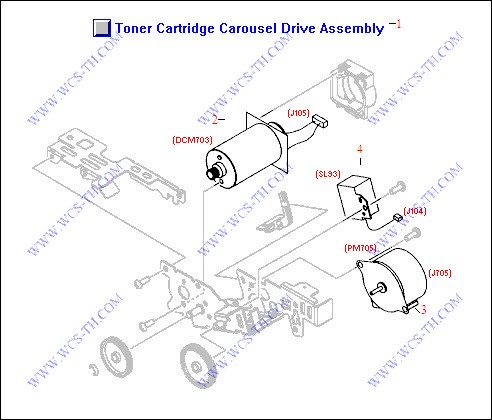 HP Color LaserJet 2550 Toner Cartridge Carousel Rotary Drive Assembly