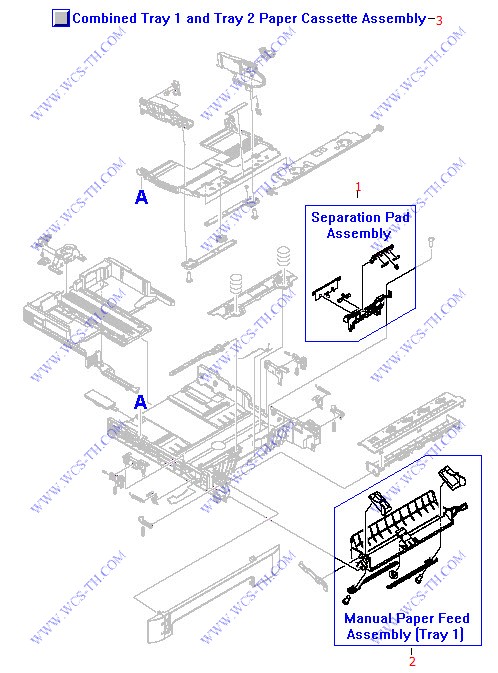 HP Color LaserJet 2600 250-Sheet Paper Cassette Tray (Combined Tray 1 and 2)