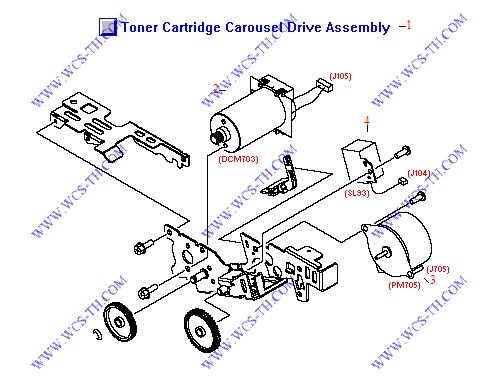 HP Color LaserJet 2820 Toner Cartridge Carousel Rotary Drive Assembly