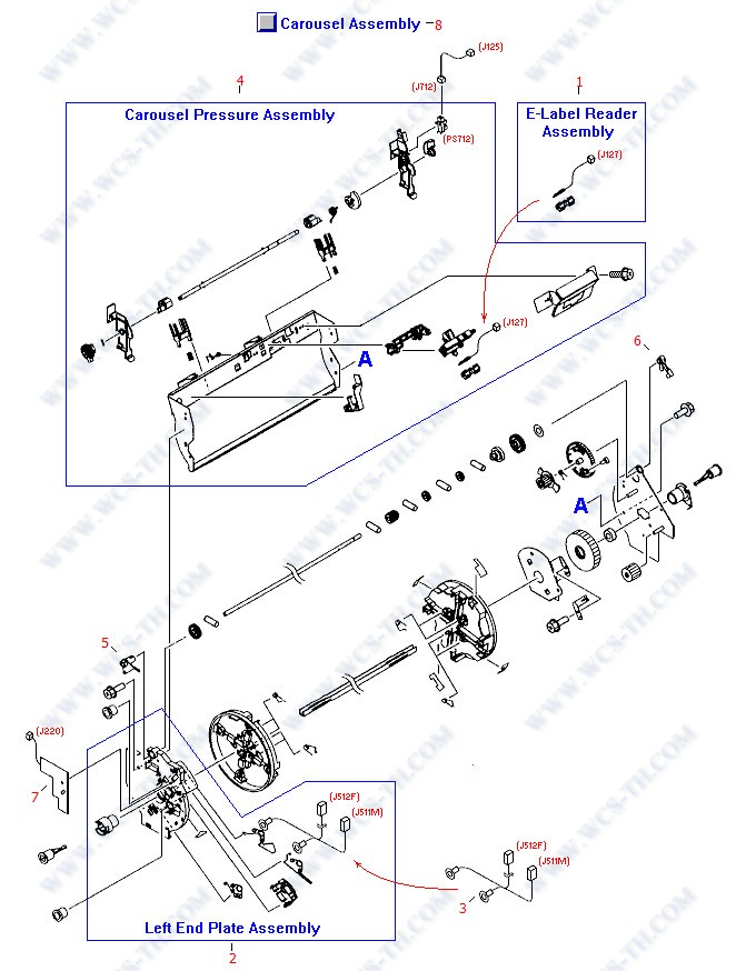 HP Color LaserJet 2840 Toner Cartridge Carousel Assembly