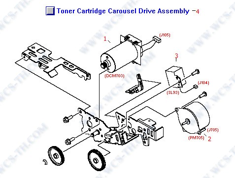 HP Color LaserJet 2840 Toner Cartridge Carousel Rotary Drive Assembly