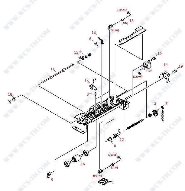 HP Color LaserJet 2840 250 Sheet Tray - Center Frame Assembly
