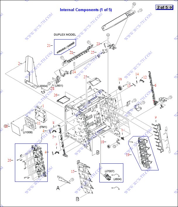 HP Color LaserJet 3000 Internal Components (1 of 5)