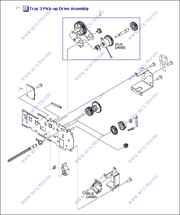 HP Color LaserJet 3550 500 Sheet Paper Pickup Drive Assembly