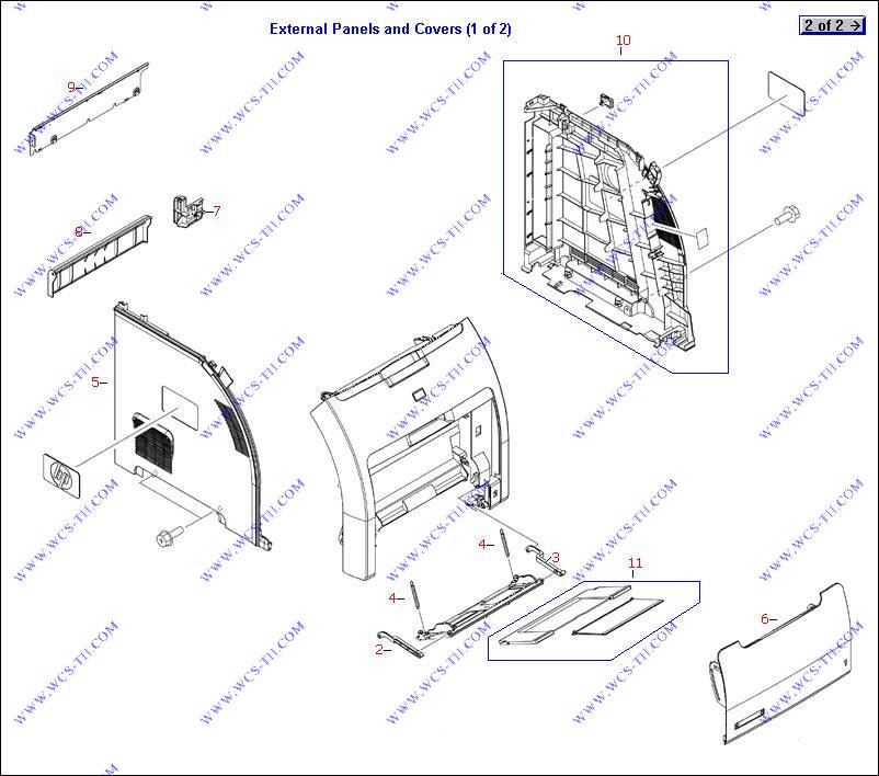 HP Color LaserJet 3600 External Panels and Covers (1 of 2)