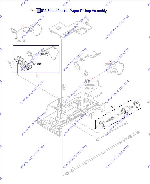 HP Color LaserJet 3600 500 Sheet Feeder Paper Pickup Assembly