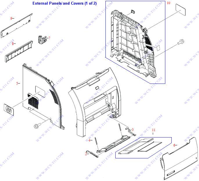 HP Color LaserJet 3800 External Panels and Covers (1 of 2)