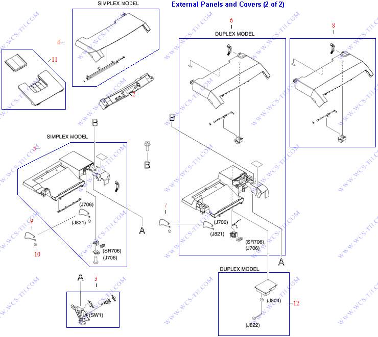 HP Color LaserJet 3800 External Panels and Covers (2 of 2)