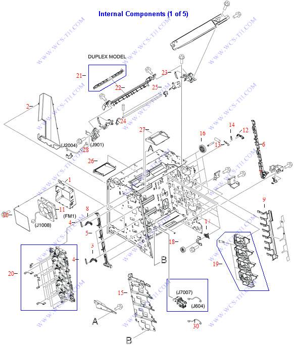HP Color LaserJet 3800 Internal Components (1 of 5)