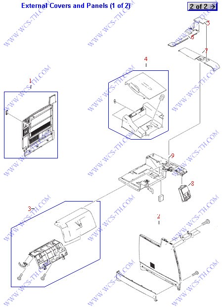 HP Color LaserJet 4700 External covers and panels (1 of 2)