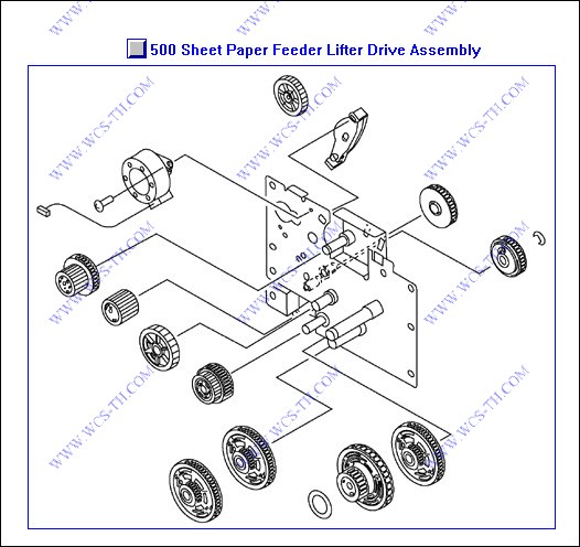 HP Color LaserJet 5550 500 Sheet Paper Feeder Lifter Drive Assembly