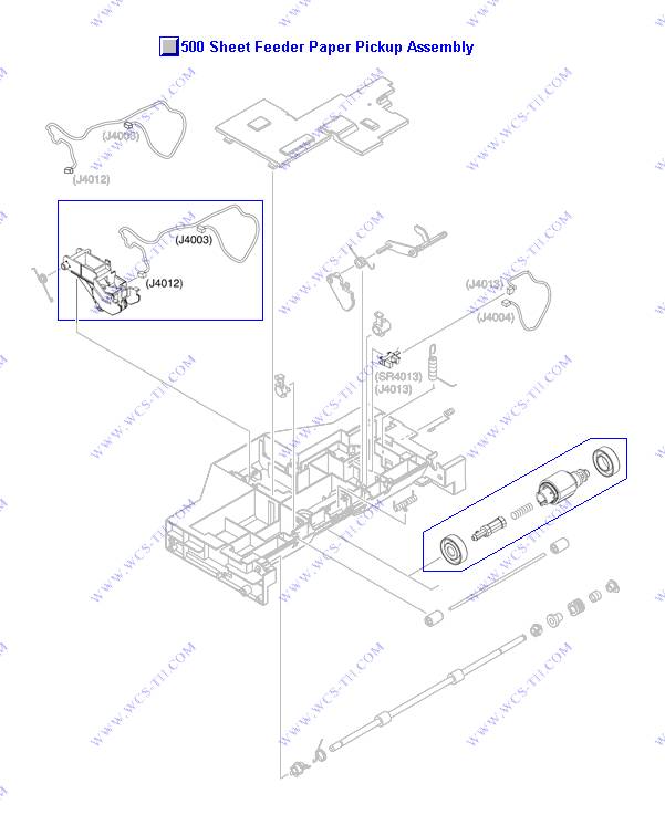 HP Color LaserJet CP3505 500-sheet feeder paper-pickup assembly