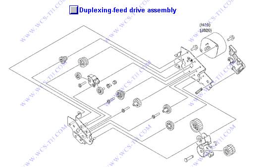 HP Color LaserJet CP3505 Duplexing-feed drive assembly (duplex models)