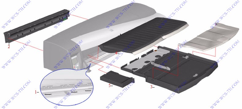HP DesignJet 130 Paper Feed Assembies