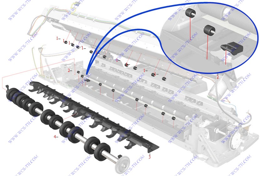 HP DesignJet 130 Rear Paper Path Assemblies