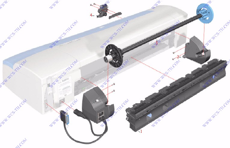 HP DesignJet 130 Rollfeed Components