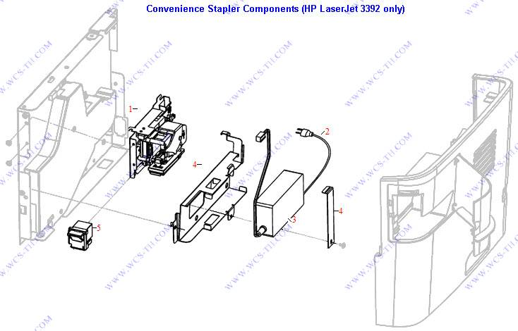 HP LaserJet 3390 Convenience stapler components