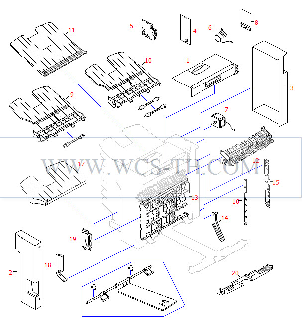 HP LaserJet 8000 7-bin Tabletop Mailbox