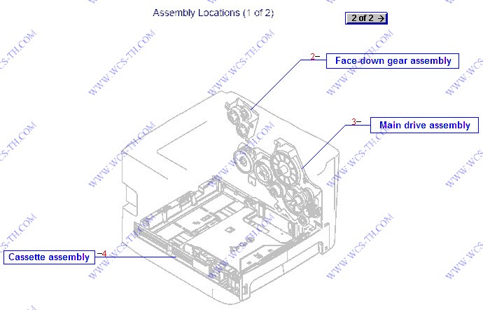 HP LaserJet P2014 Assembly Locations (1 of 2)