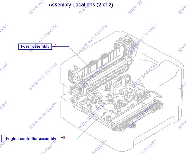 HP LaserJet P2014 Assembly locations (2 of 2)