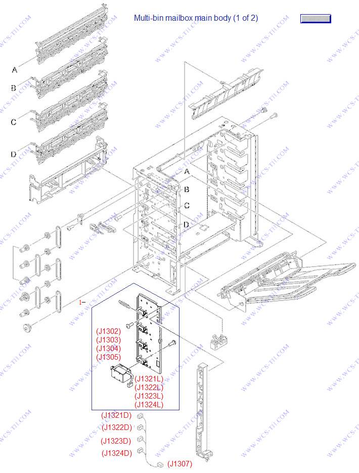 HP LaserJet P4015 Multi-bin mailbox main body (1 of 2)