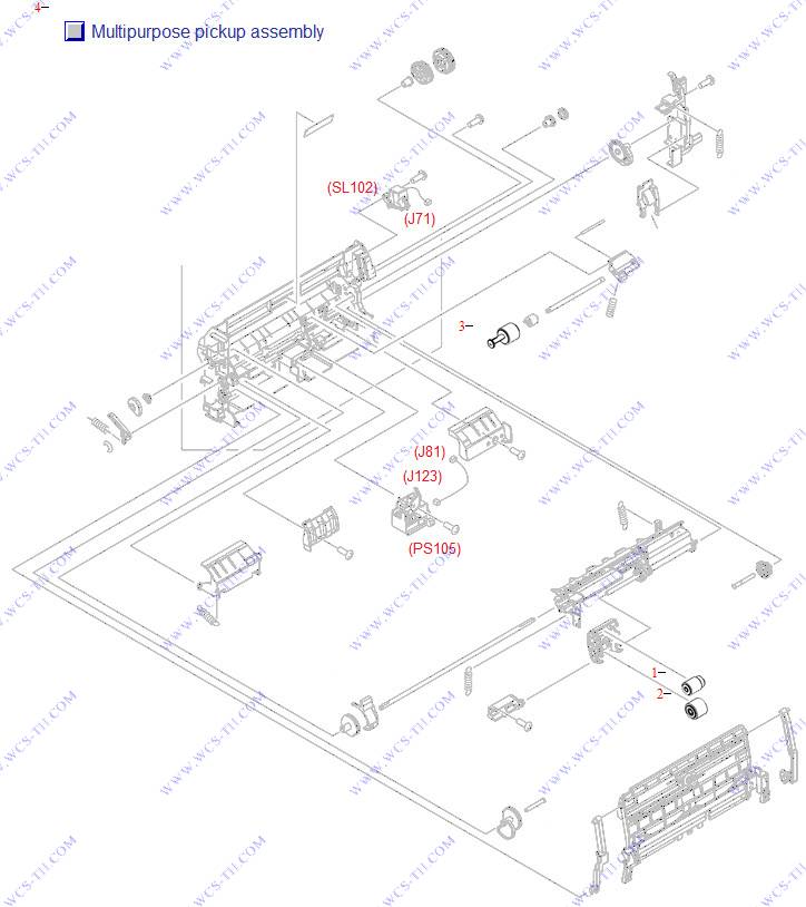 HP LaserJet P4015 Multipurpose pickup assembly