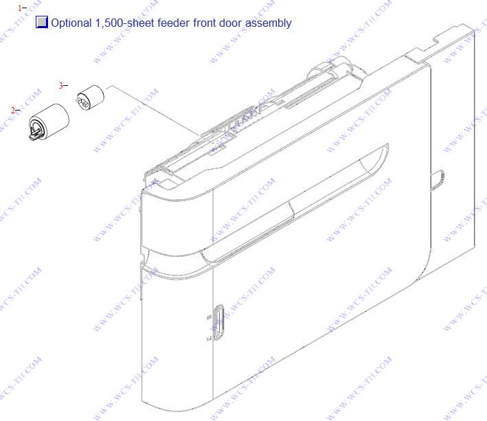 HP LaserJet P4015 Optional 1500-sheet feeder front door assembly