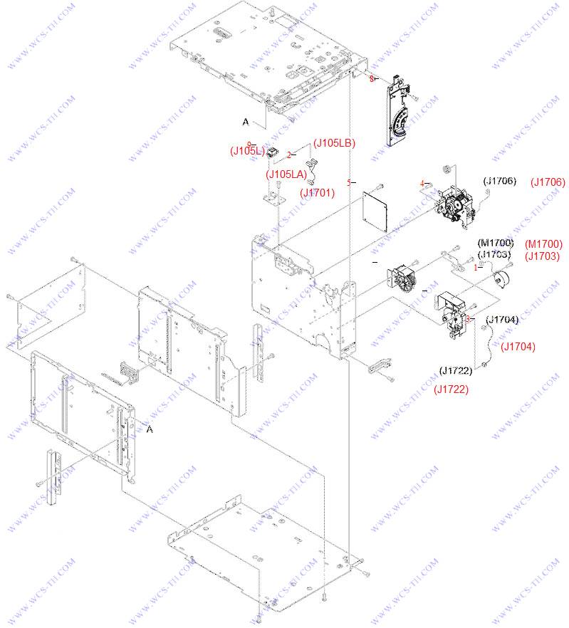 HP LaserJet P4015 Optional 1500-sheet feeder main body (1 of 2)
