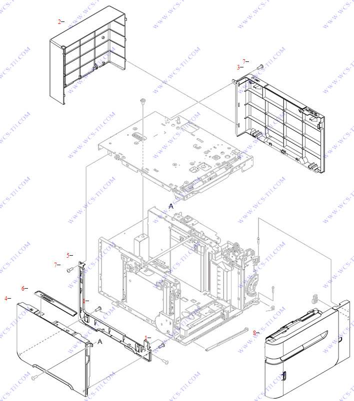 HP LaserJet P4015 Optional 1500-sheet paper feeder covers