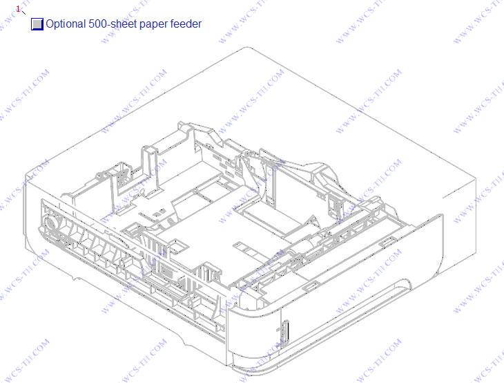 HP LaserJet P4015 Assembly location-optional 500-sheet paper feeder