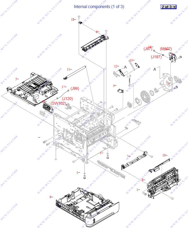 HP LaserJet P4015 Internal components (1 of 3)
