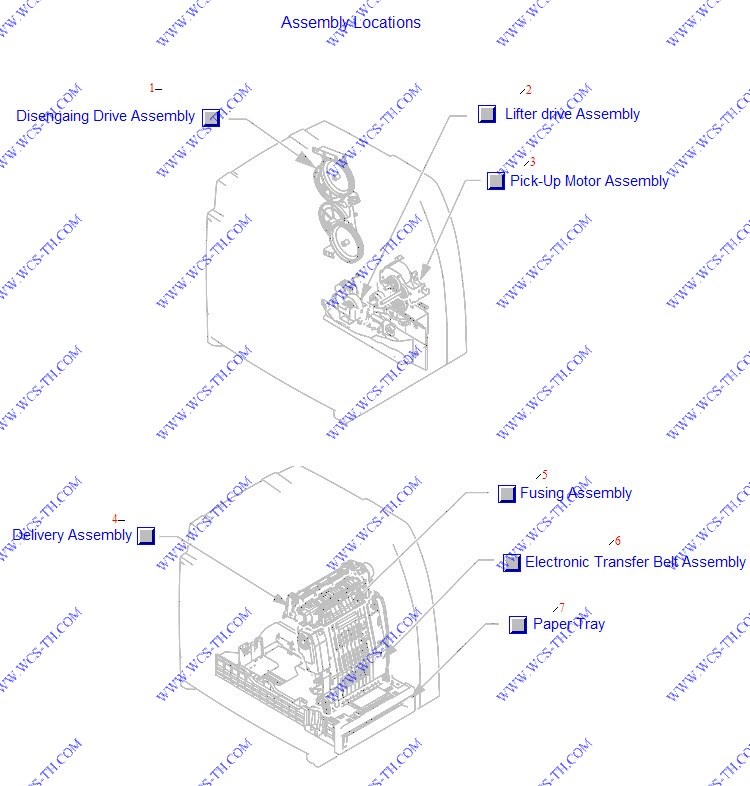 HP Color LaserJet CP4005 Major components