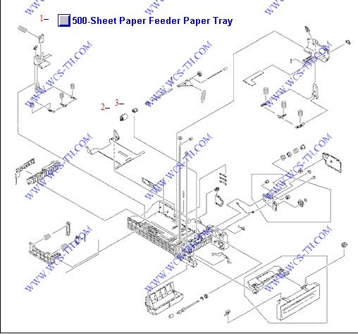 HP Color LaserJet CP4005 500-sheet paper feeder lifter drive assembly