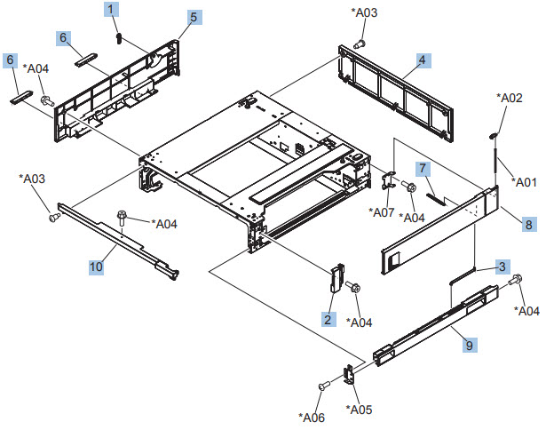 HP Color LaserJet CP5225 Paper feeder external components