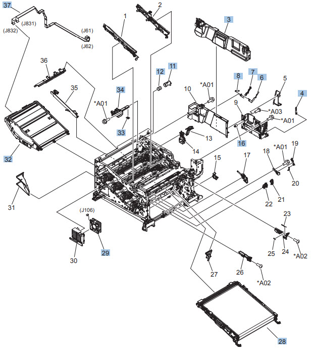 HP Color LaserJet CP5225 Internal components (4 of 6)