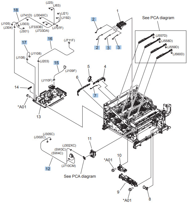 HP Color LaserJet CP5225 Internal components (5 of 6)