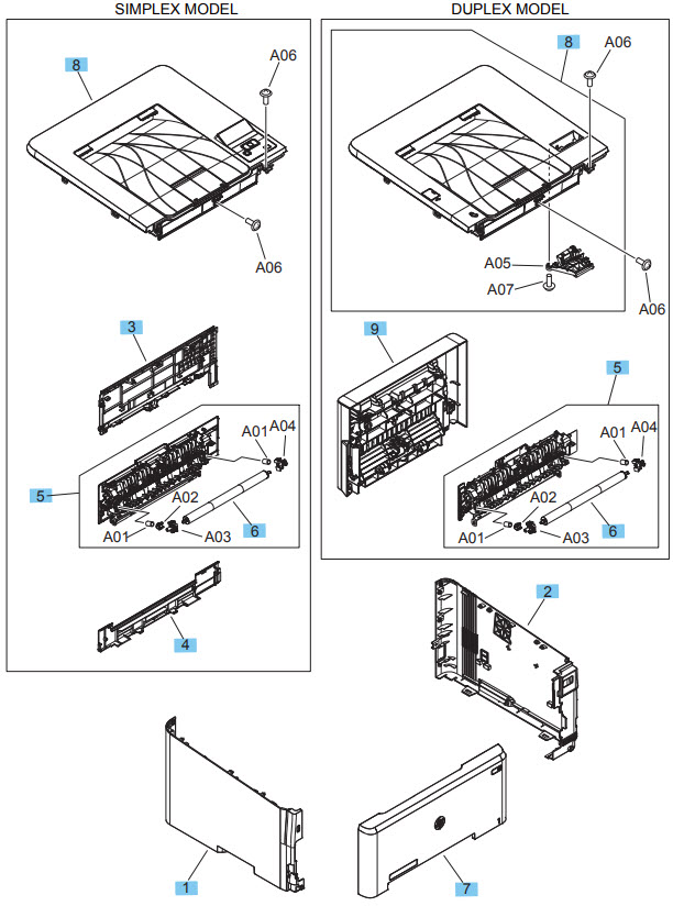 HP Color LaserJet Pro MFP M277 M252 covers and control panels