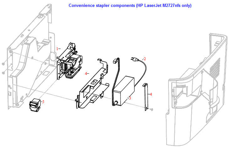 HP LaserJet M2727 Stapler components