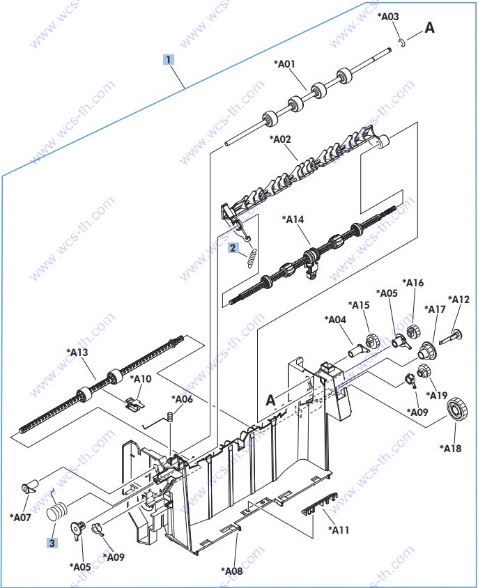 HP LaserJet Enterprise 600 M601 Paper delivery assembly