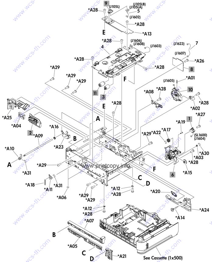 HP LaserJet Enterprise 600 M601 Main body (1x500)