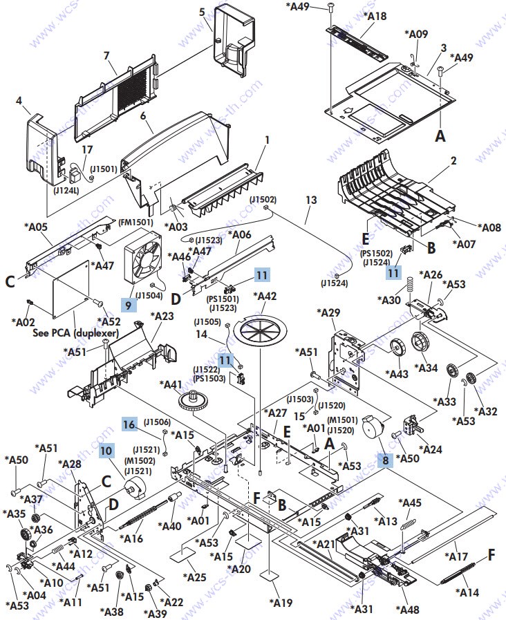 HP LaserJet Enterprise 600 M601 Main body (duplexer)
