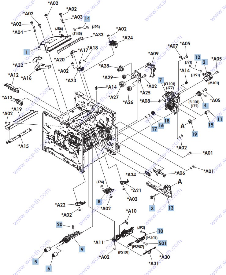HP LaserJet Enterprise 600 M601 Internal components 2