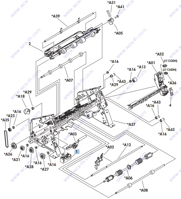 HP LaserJet Enterprise 600 M601 Stapler/Stacker middle assembly (S/S) 1