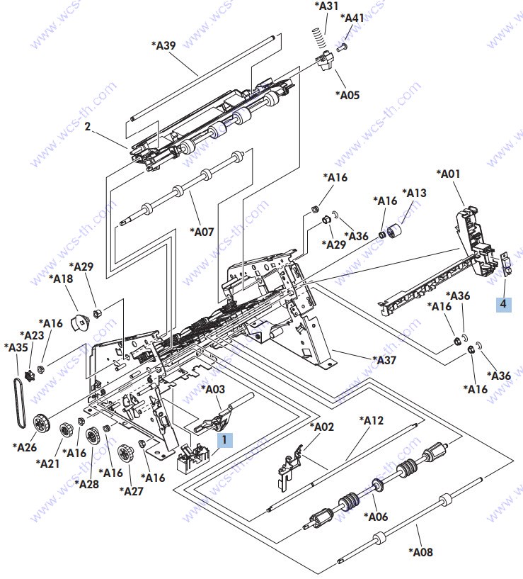 HP LaserJet Enterprise 600 M601 Stacker middle assembly (S) 1