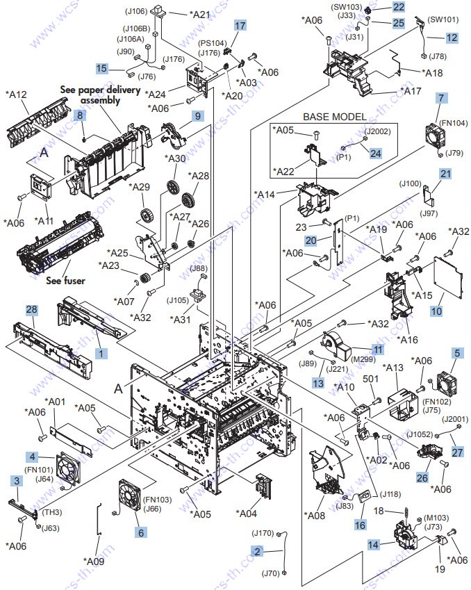 HP LaserJet Enterprise 600 M601 Internal components 3
